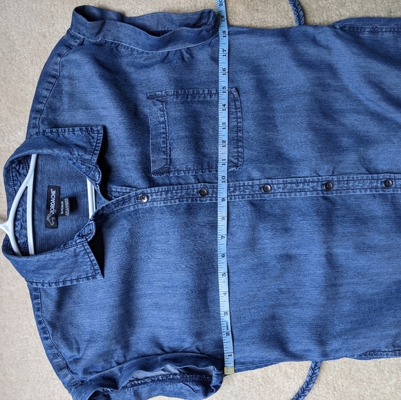 Jordache Denim Shirt Dress size S, Denim Braid Belt, Button Front - Picture 11 of 13